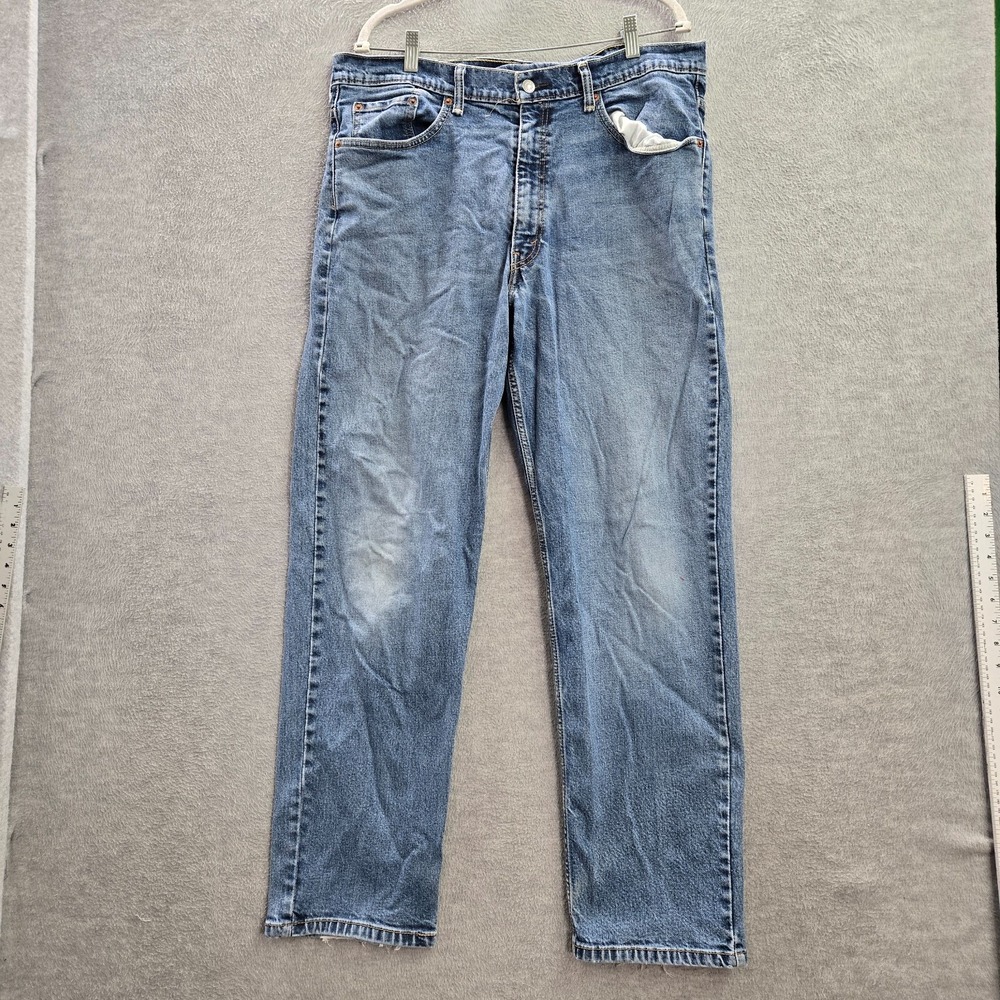 Levi's 550 Men Jeans 38x32 Blue Denim Straight Relaxed Fit Medium Wash